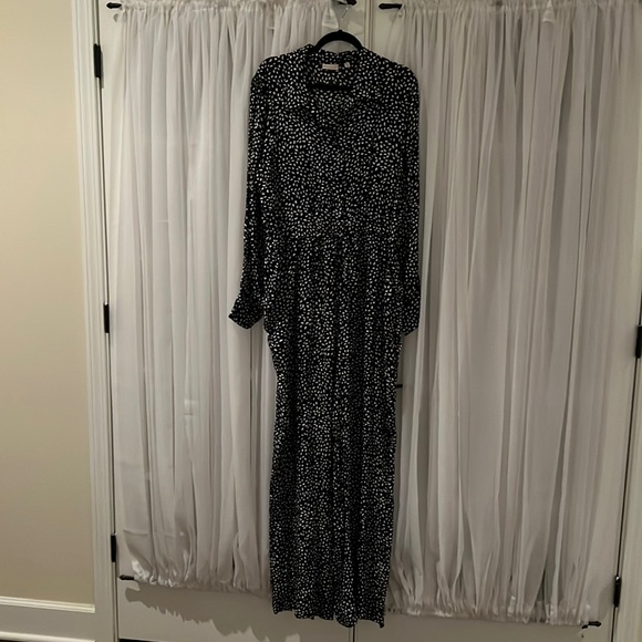 New York & Company Pants - Black and White Spotted Jumpsuit